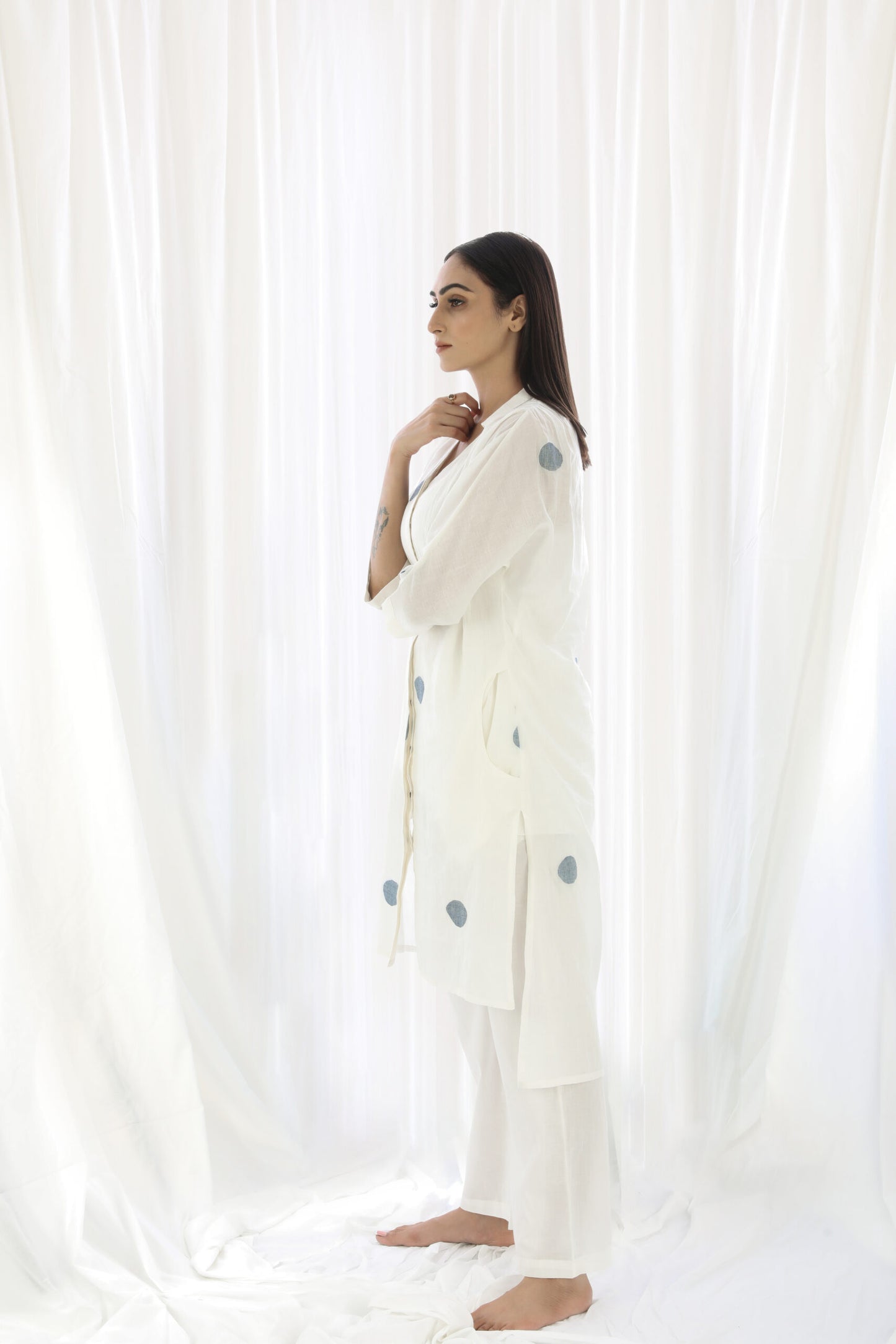 Bright White Long Shirt Co-ord