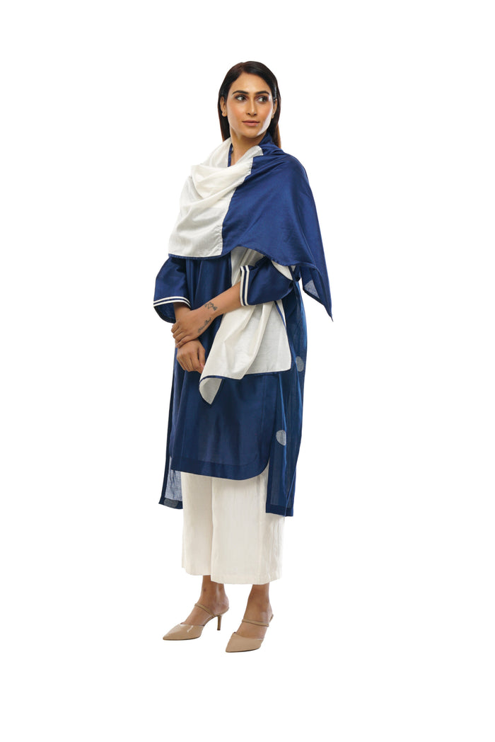 Navy blue round neck kurta co-ord