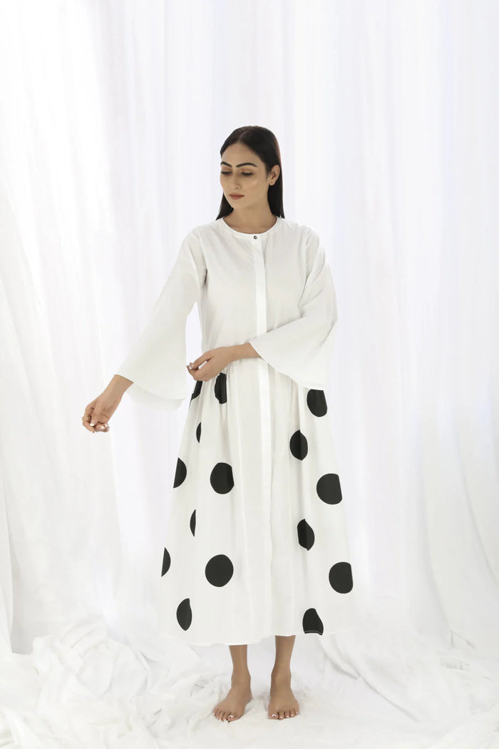 Bright White Side Gather Dress