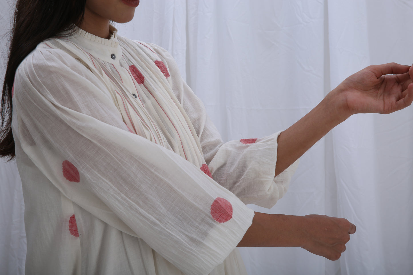 Bright white Pintuck top