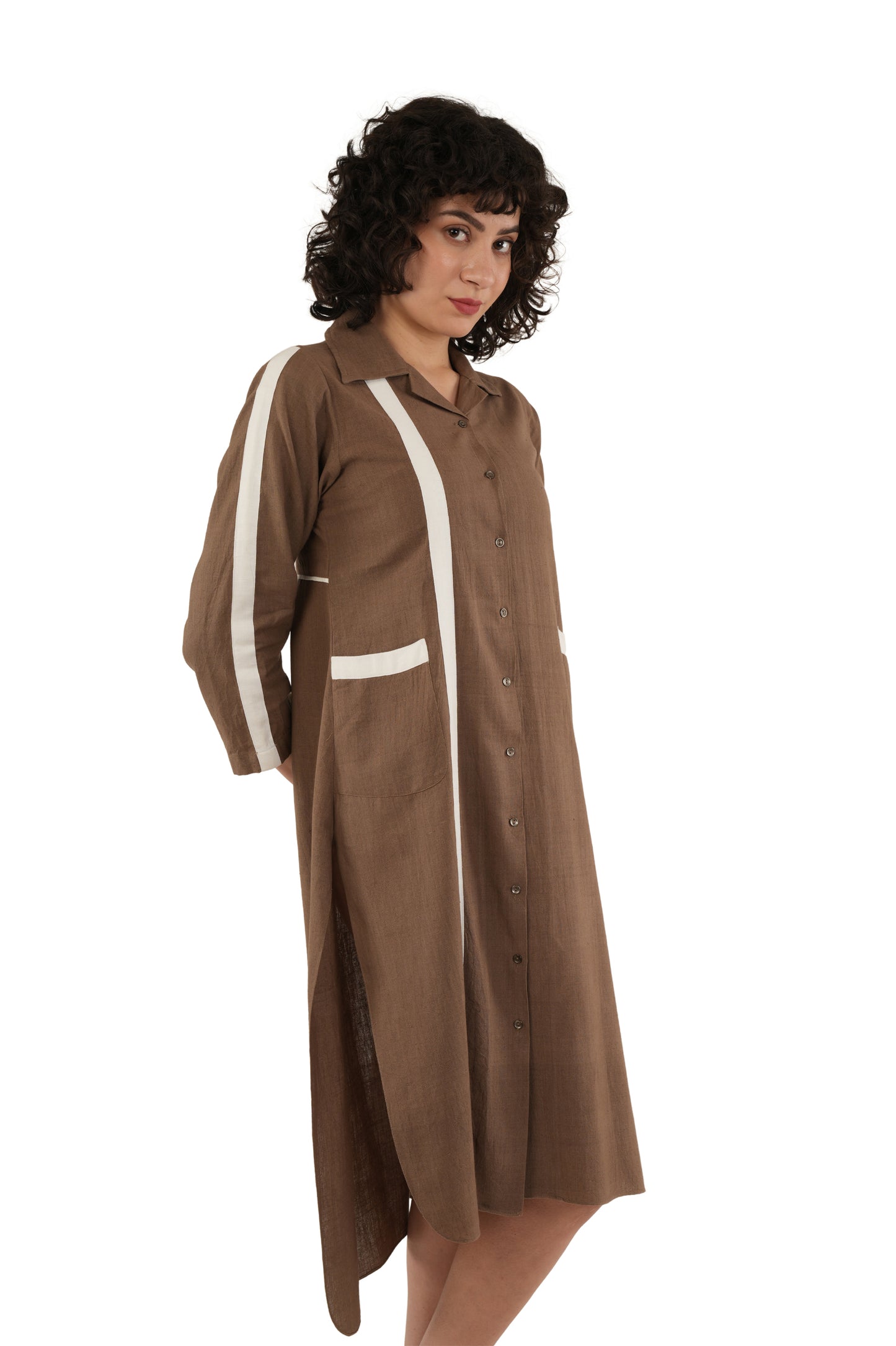 Brown Hand Made Cotton Kurta