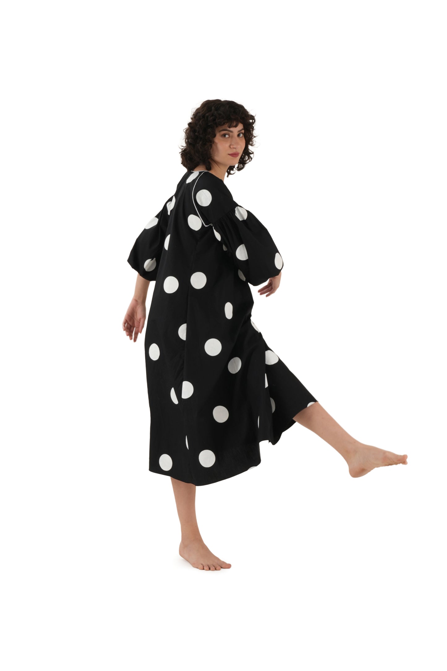 Black Biscoop Sleeve Dress