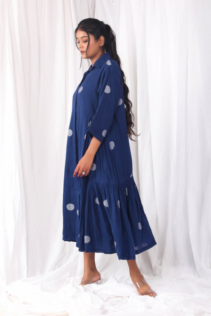 Navy waist belt dress