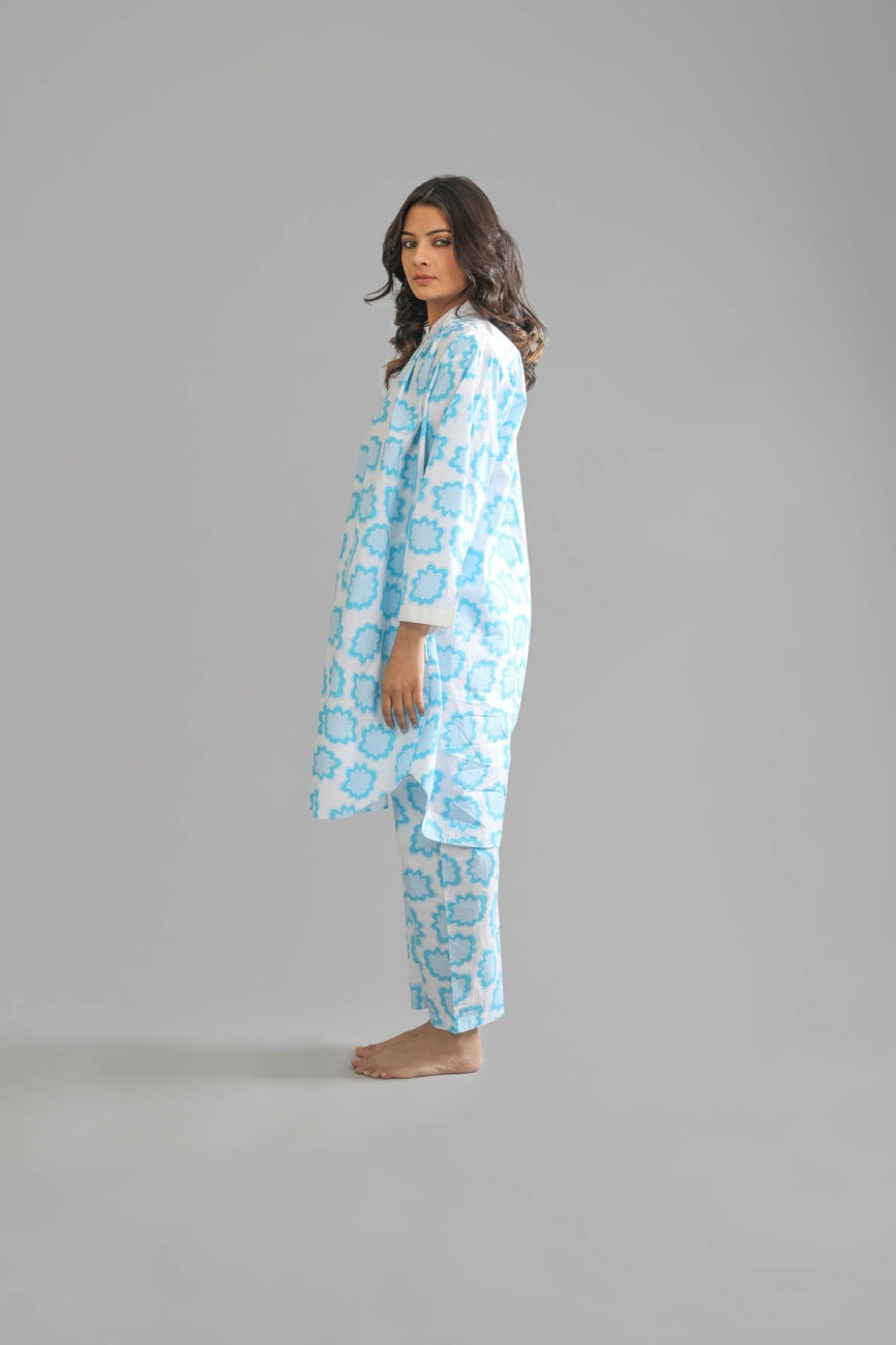 Sky Round neck Long shirt