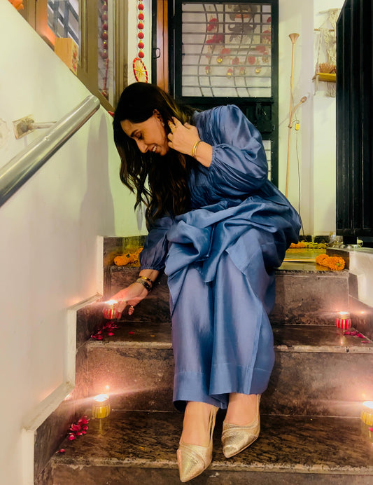 Our Nil Blue Pintuck Dress — A Story of Grace, Worn with Love