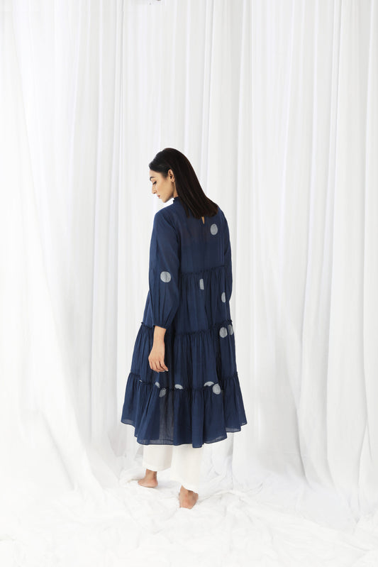 Navy Turtle Neck Tier Dress Co-ord
