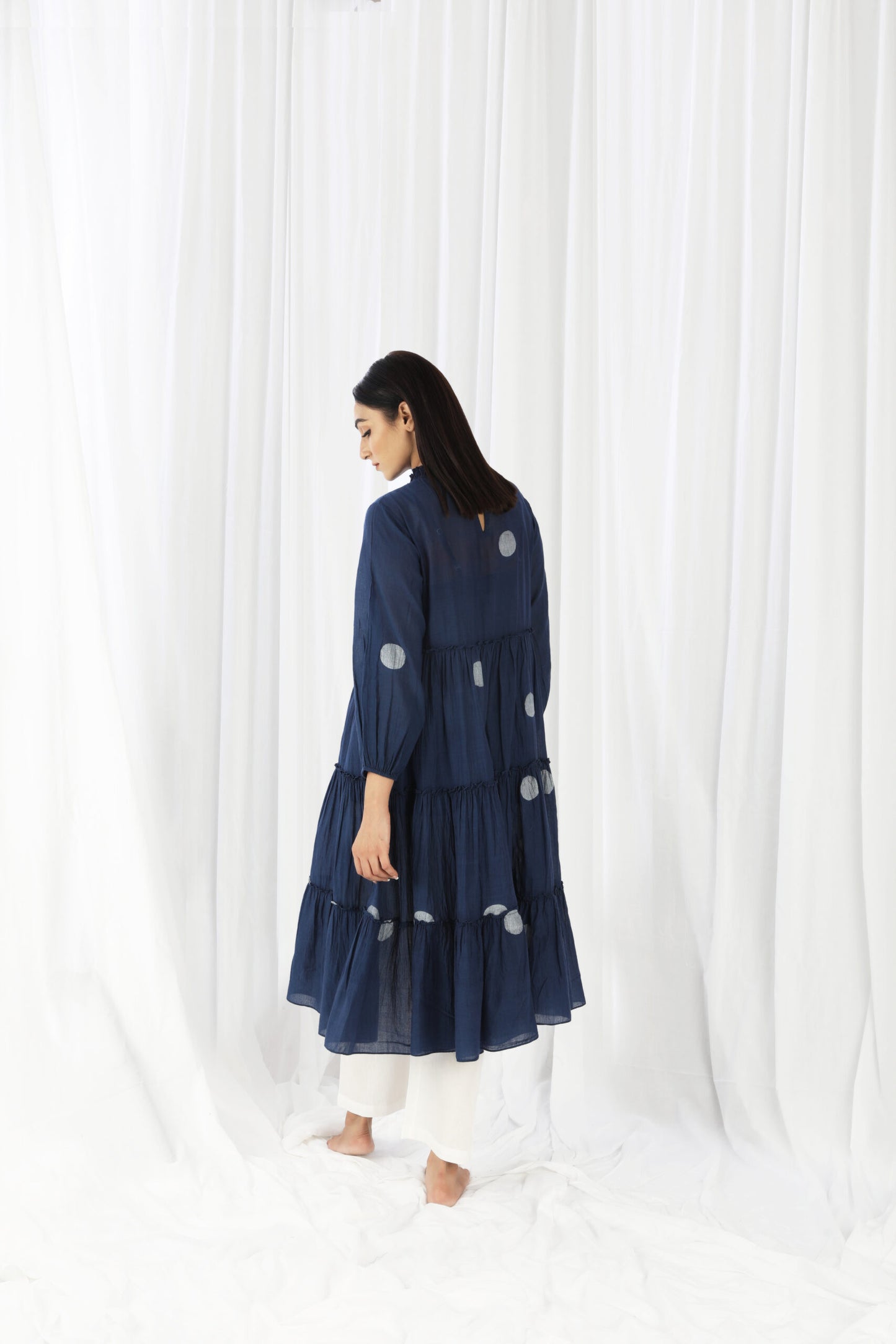 Navy Turtle Neck Tier Dress Co-ord