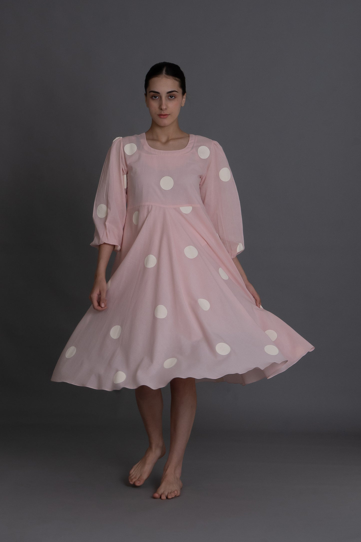 Pastel pink polka Dress