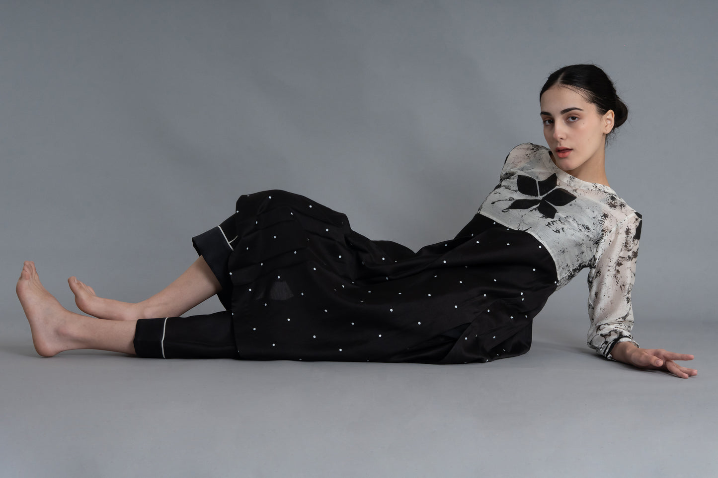 E-Mint Embroidery Dress Co-ord with Scraff