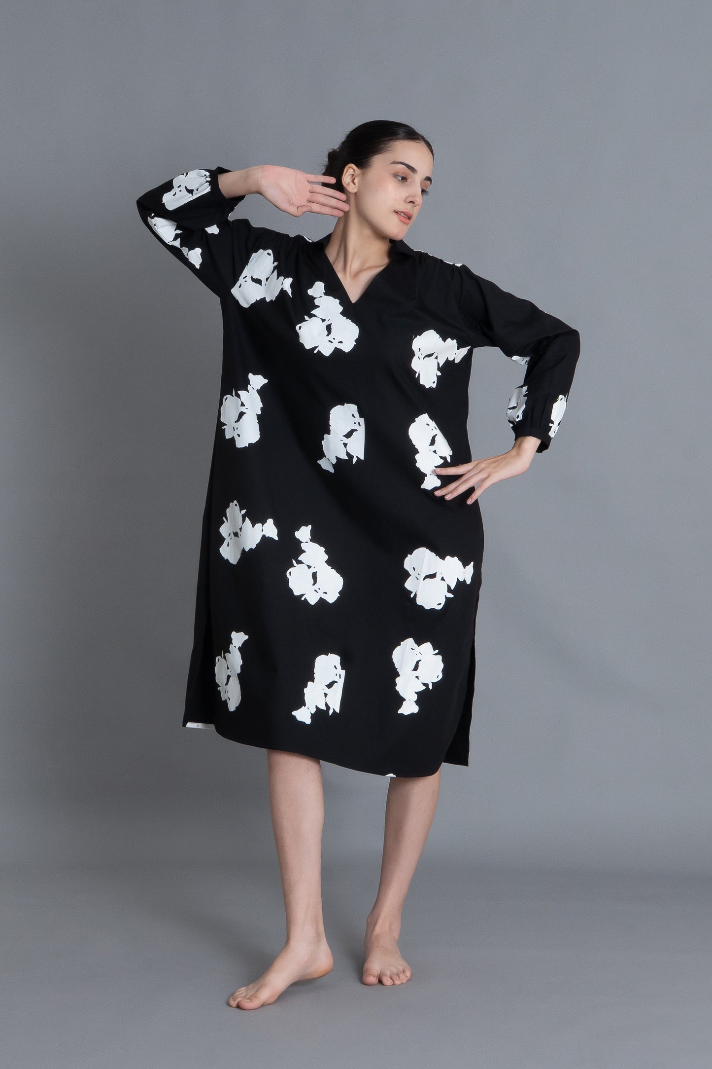 Black Floral Printed Dress