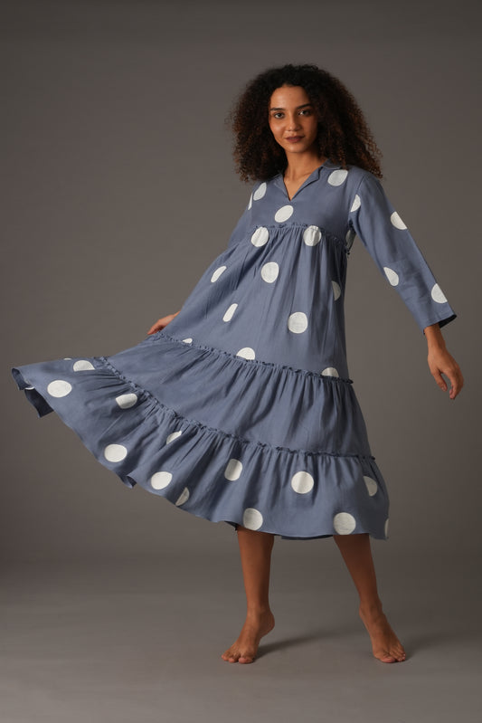 Powder Blue polka frill dress