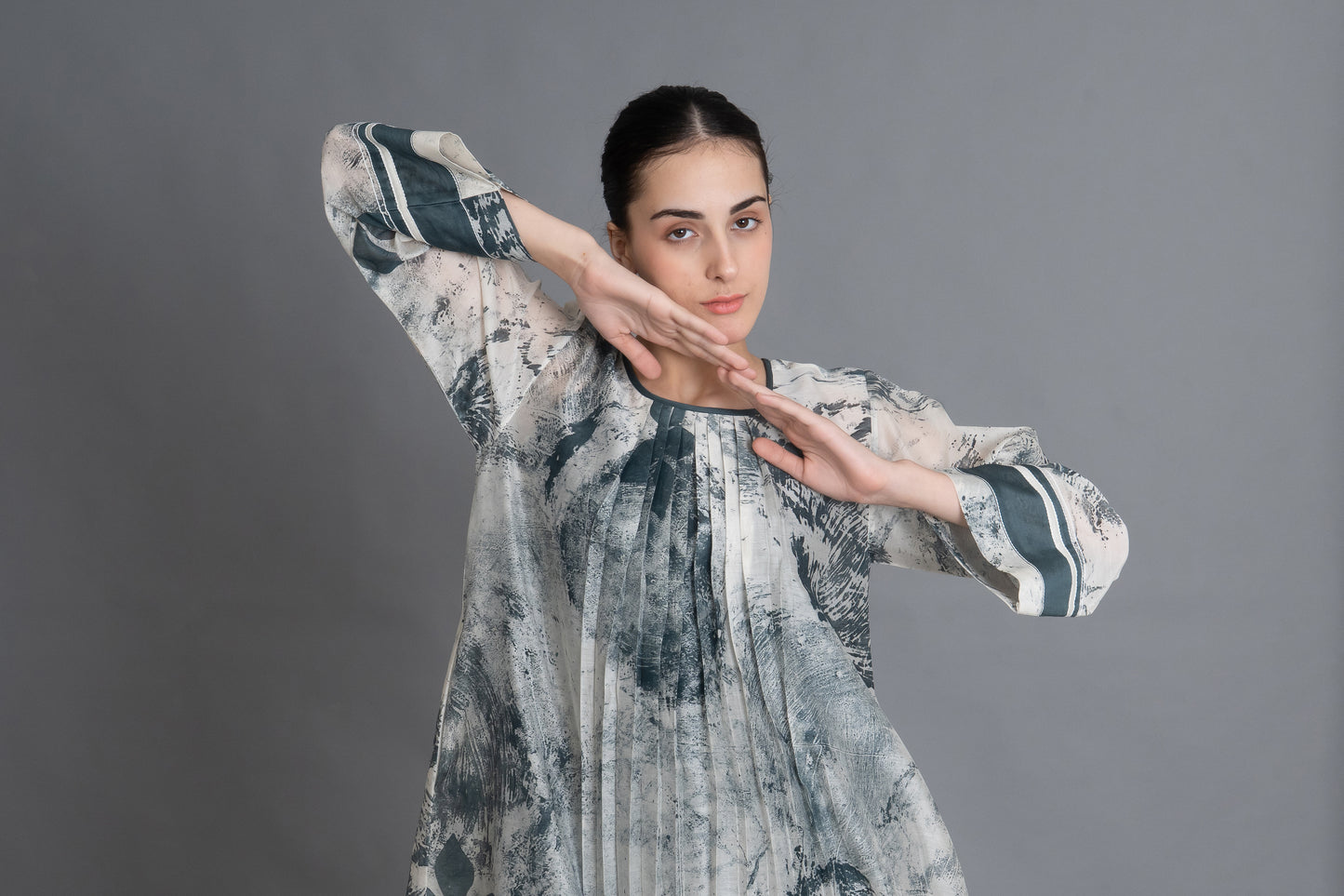 Mint Texture Print Dress Co-ord