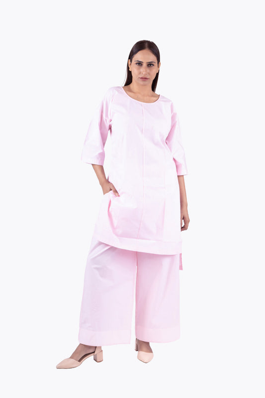Blush Round Neck top Co-ord
