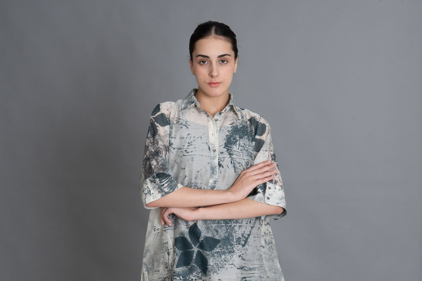 Mint Texture Long Shirt Co-ord