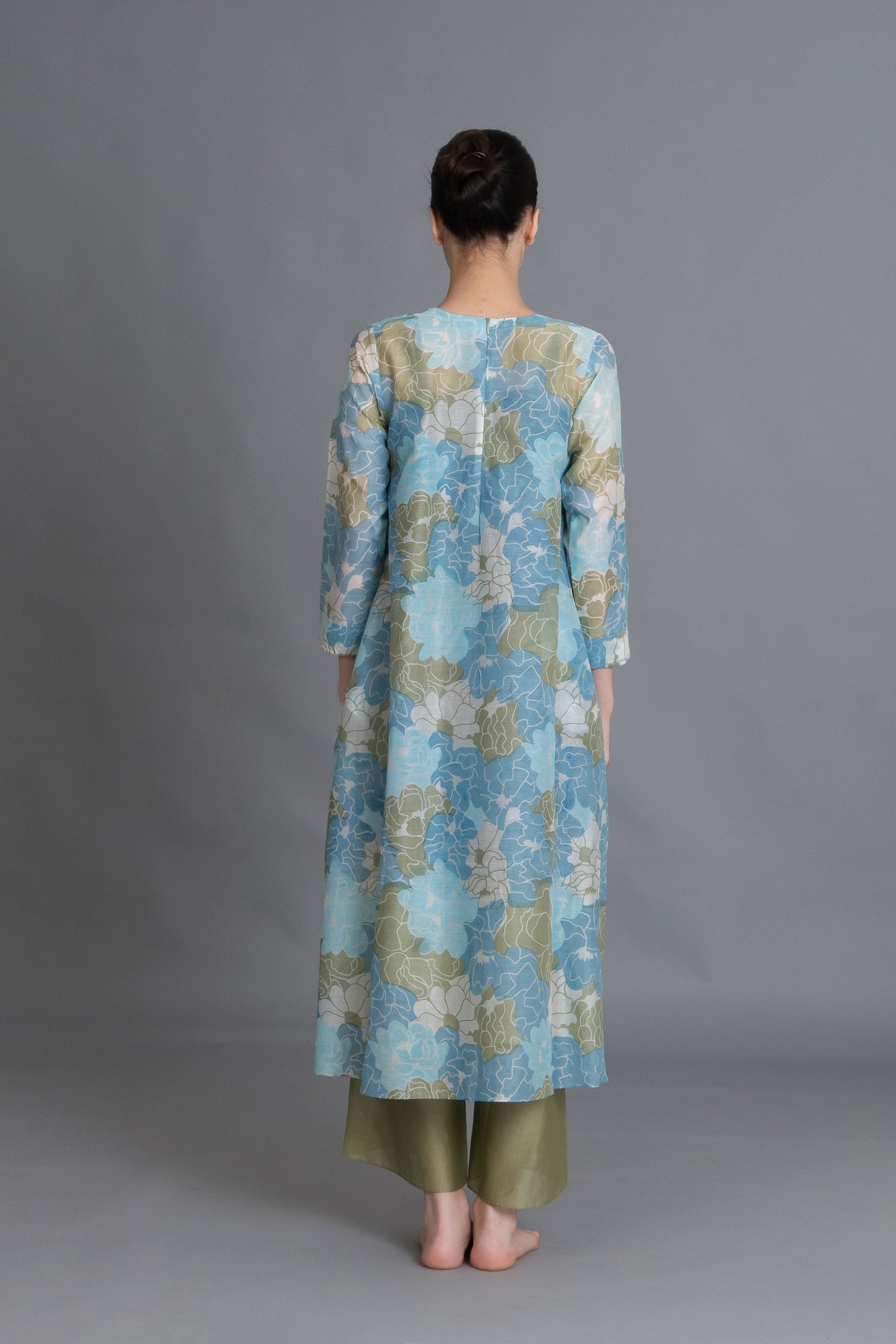 Ocean Blue Floral Print Dress Co-ord