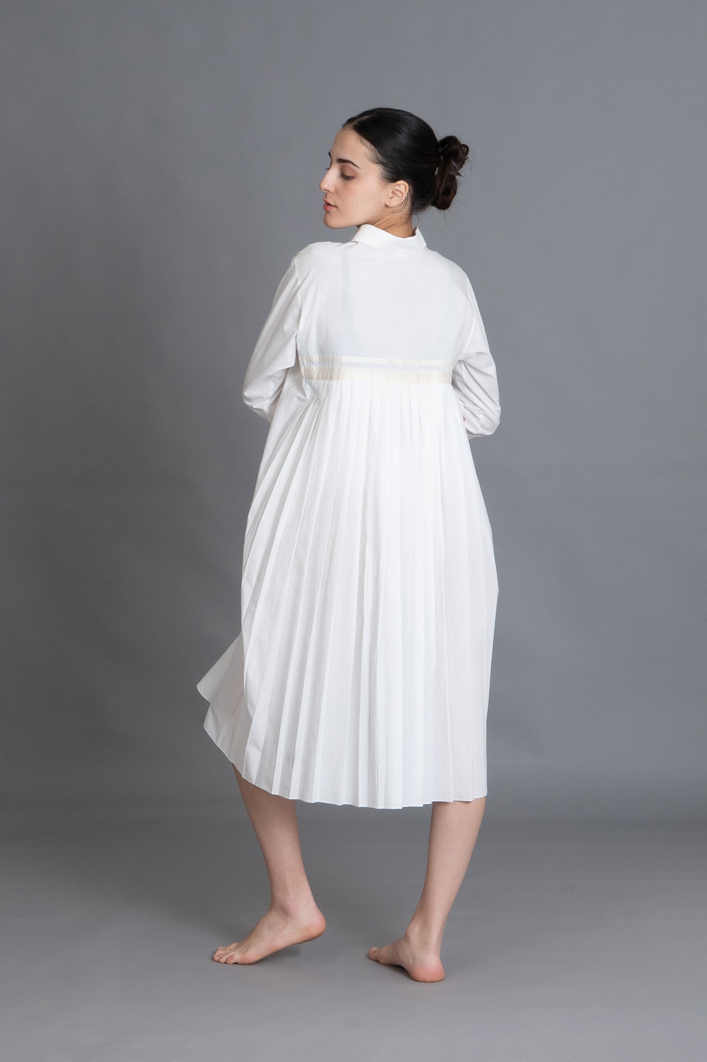 Bright white Pleated Shirt