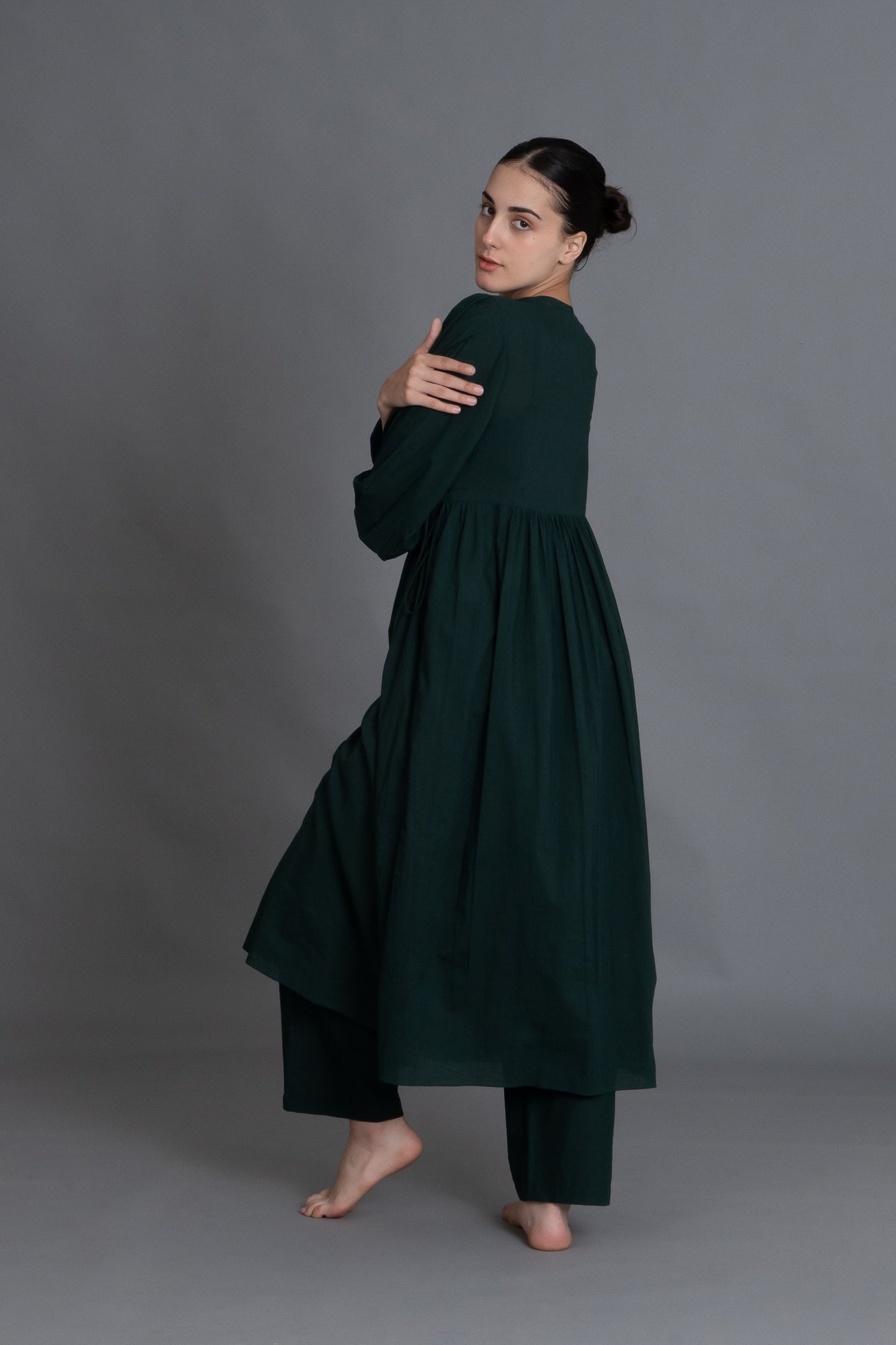 Forest Green Hand-Smocked Dress Co-ord