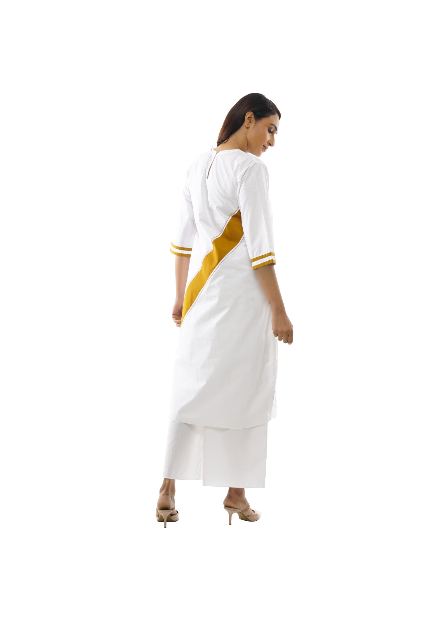 Bright white Z Shape kurta co-Ord