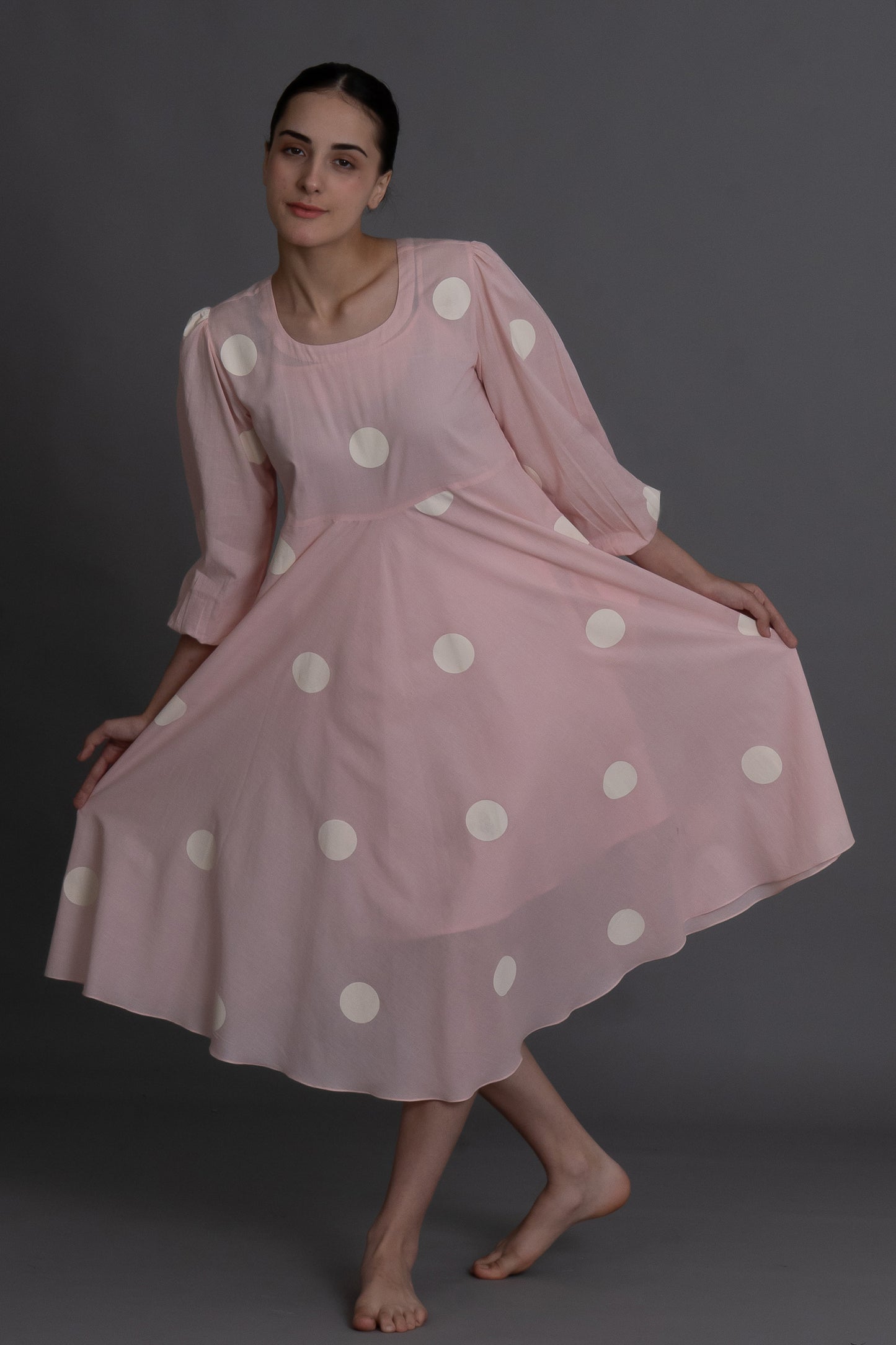 Pastel pink polka Dress