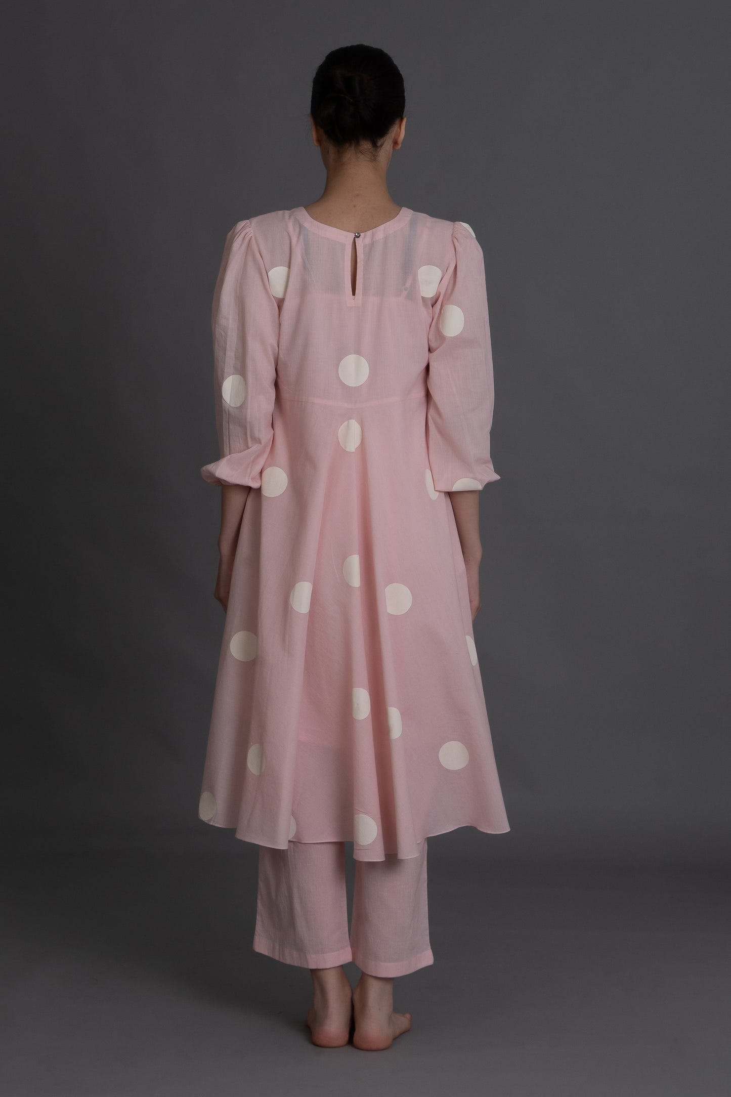 Pastel pink polka Dress Co-ord