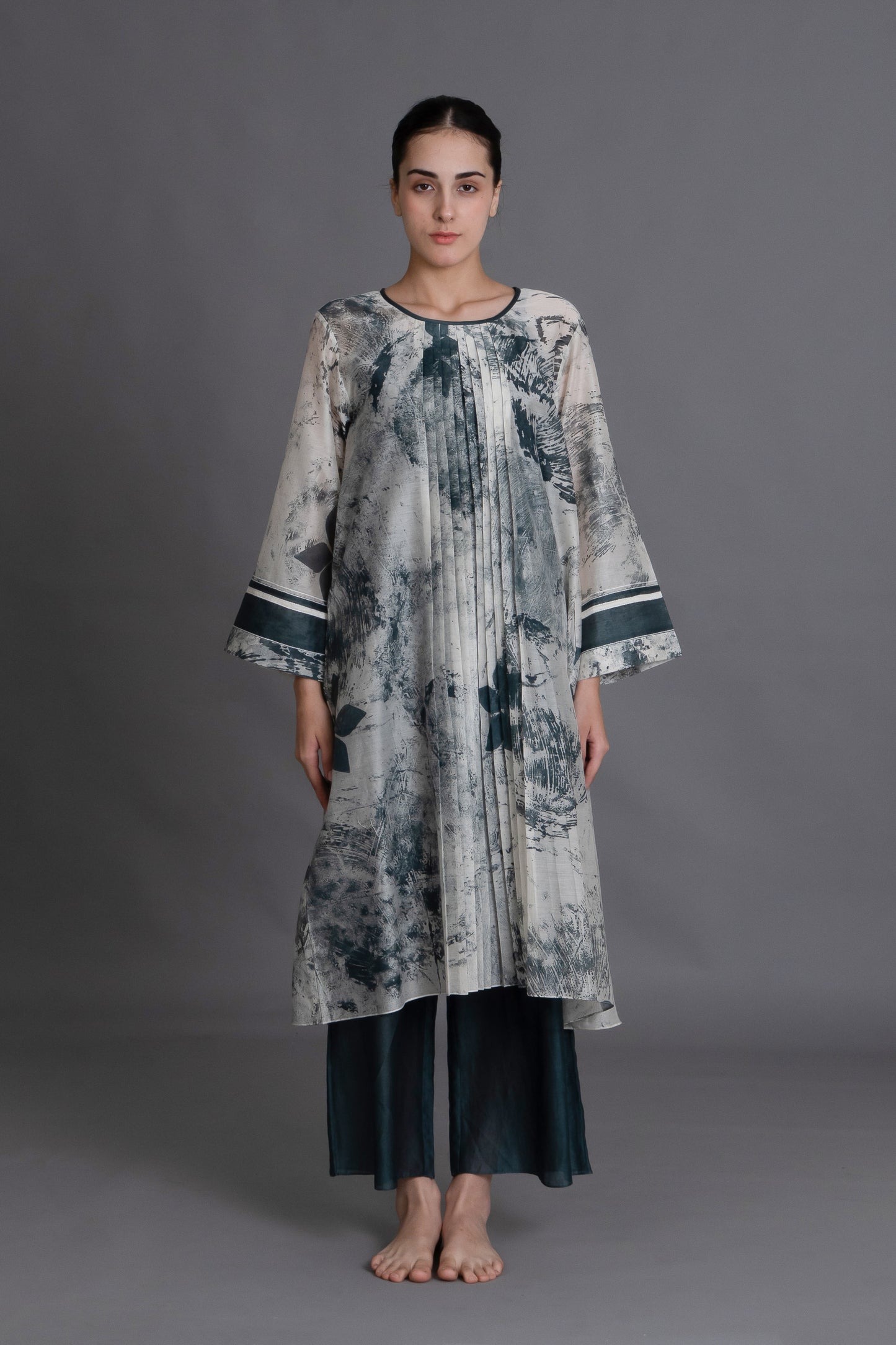 Mint Texture Print Dress Co-ord