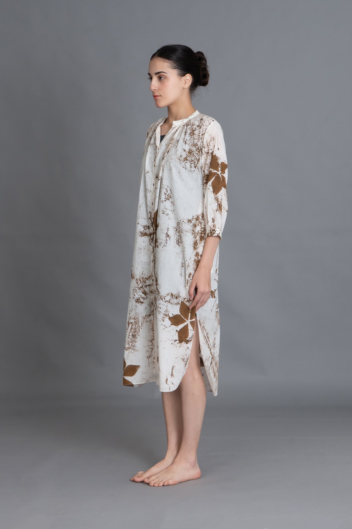 Earthy Brown Print Dress