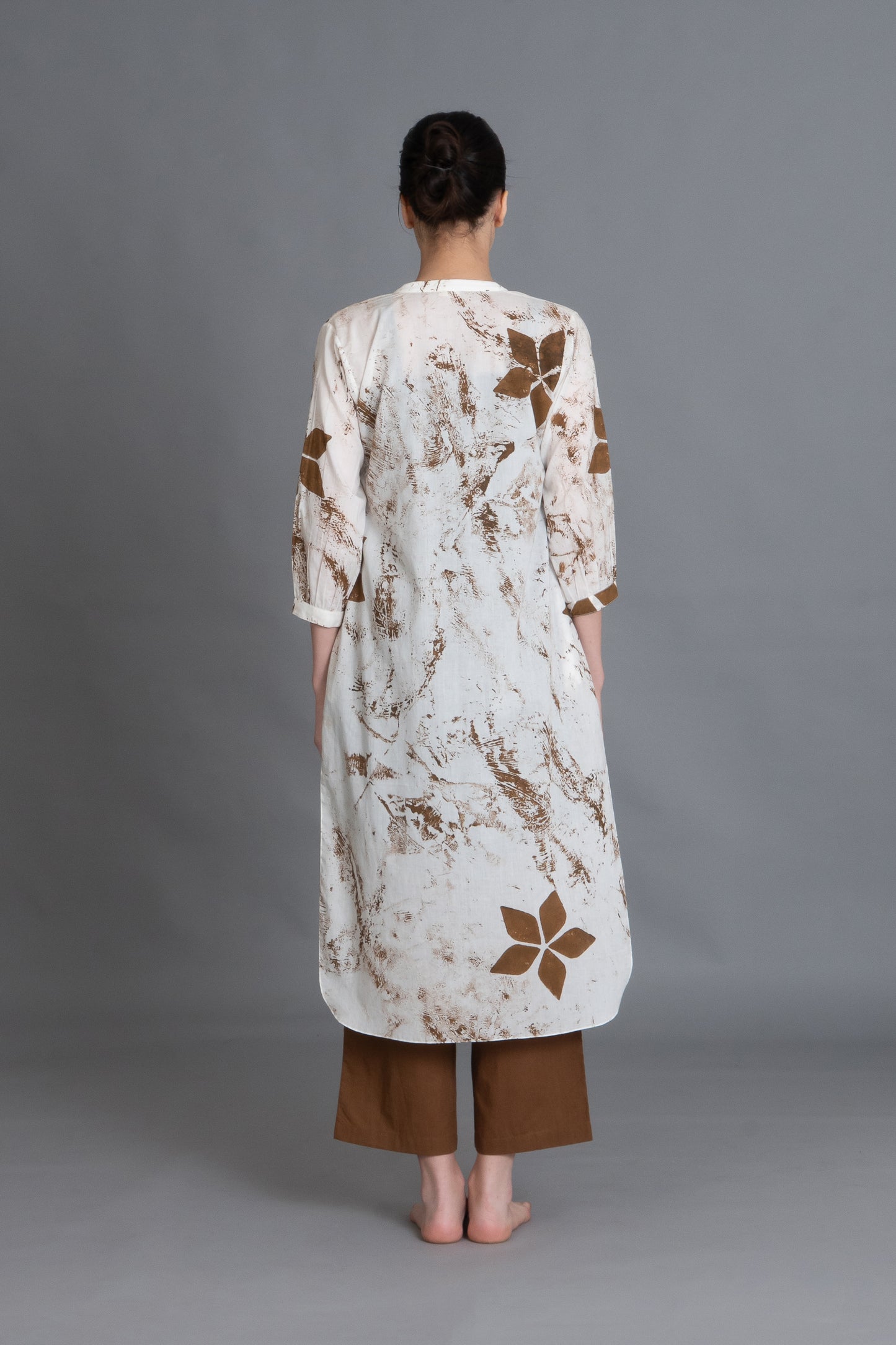 Earthy Brown Print Dress Co-ord