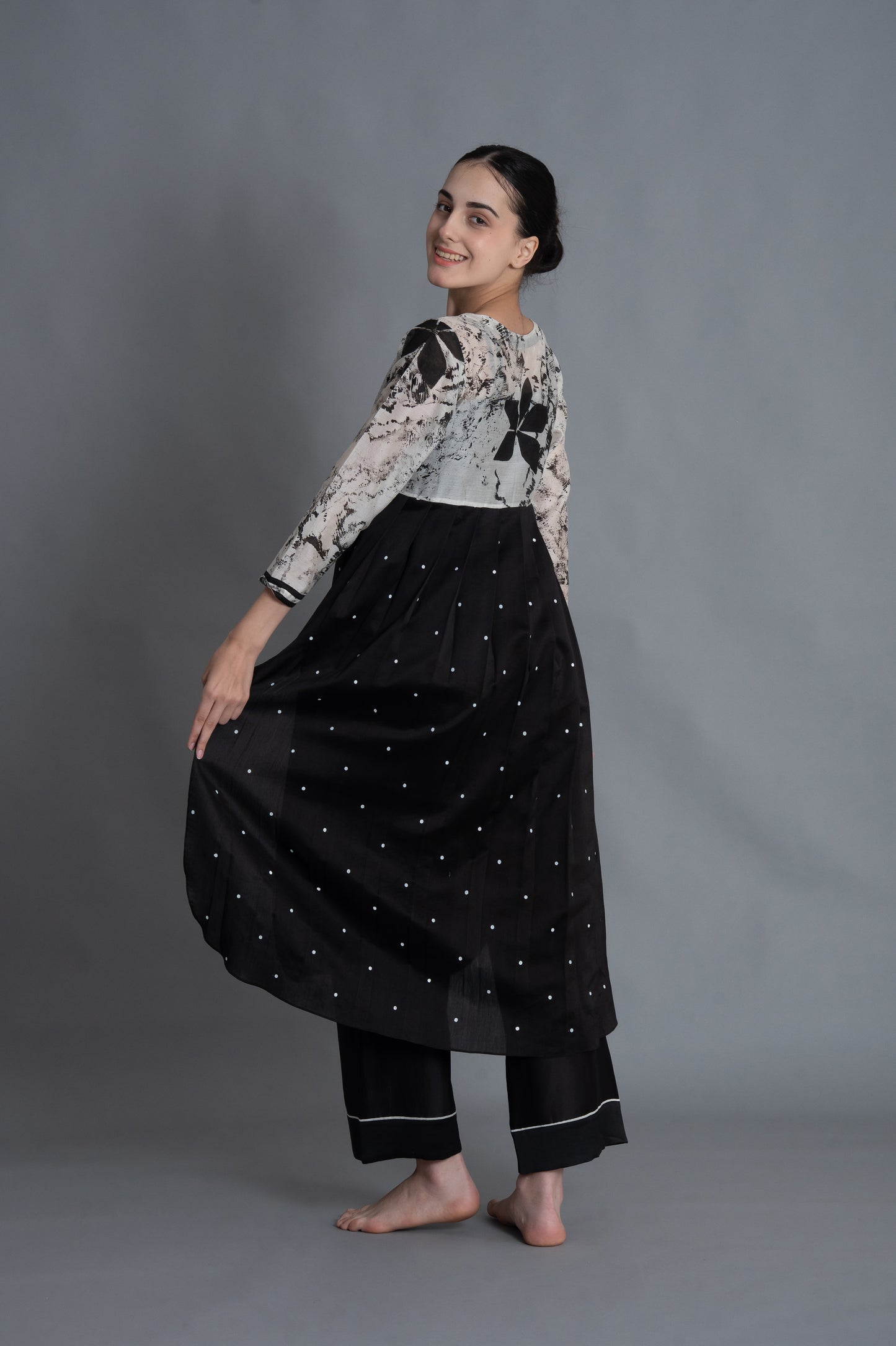 E-Mint Embroidery Dress Co-ord with Scraff