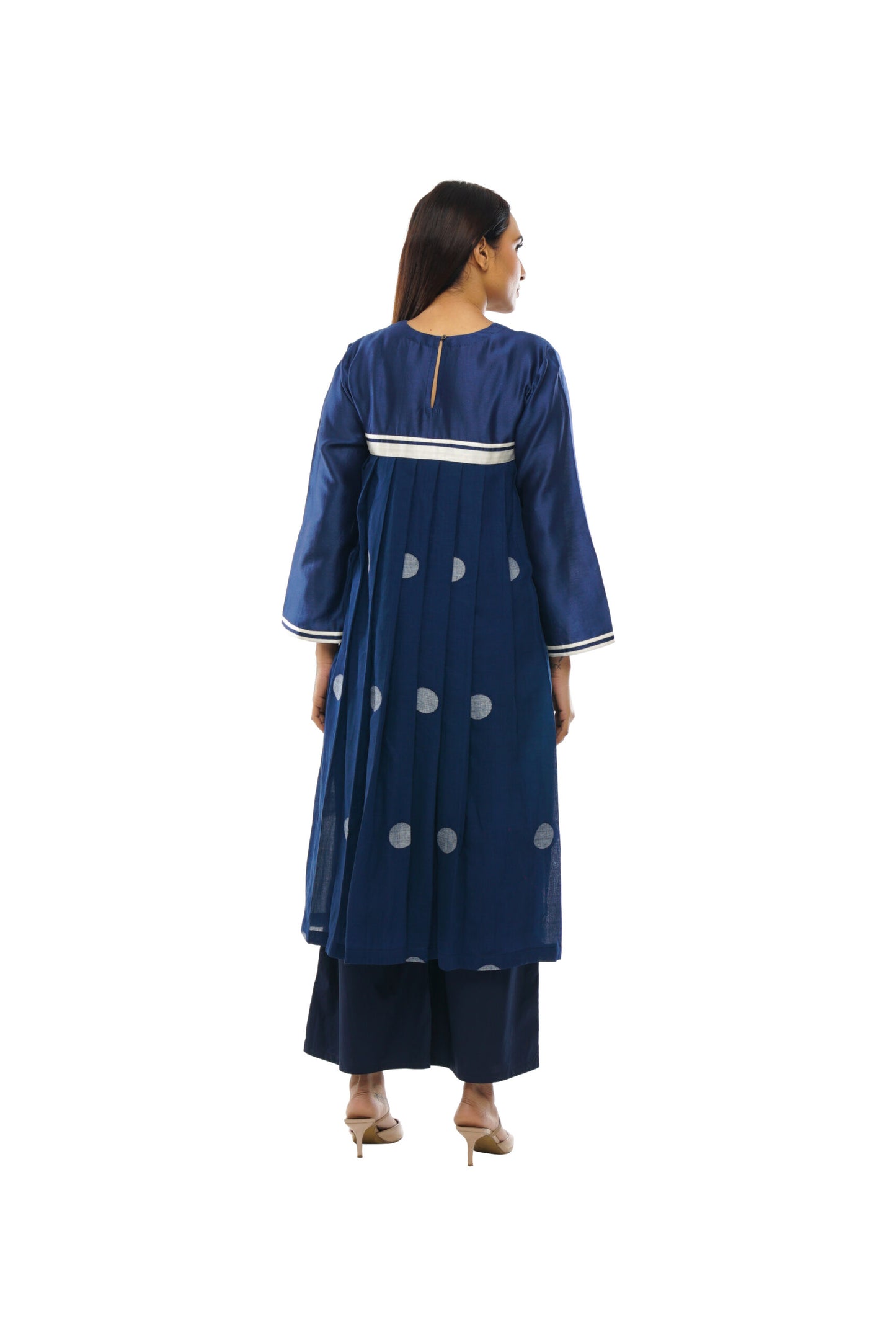 Navy blue round neck kurta