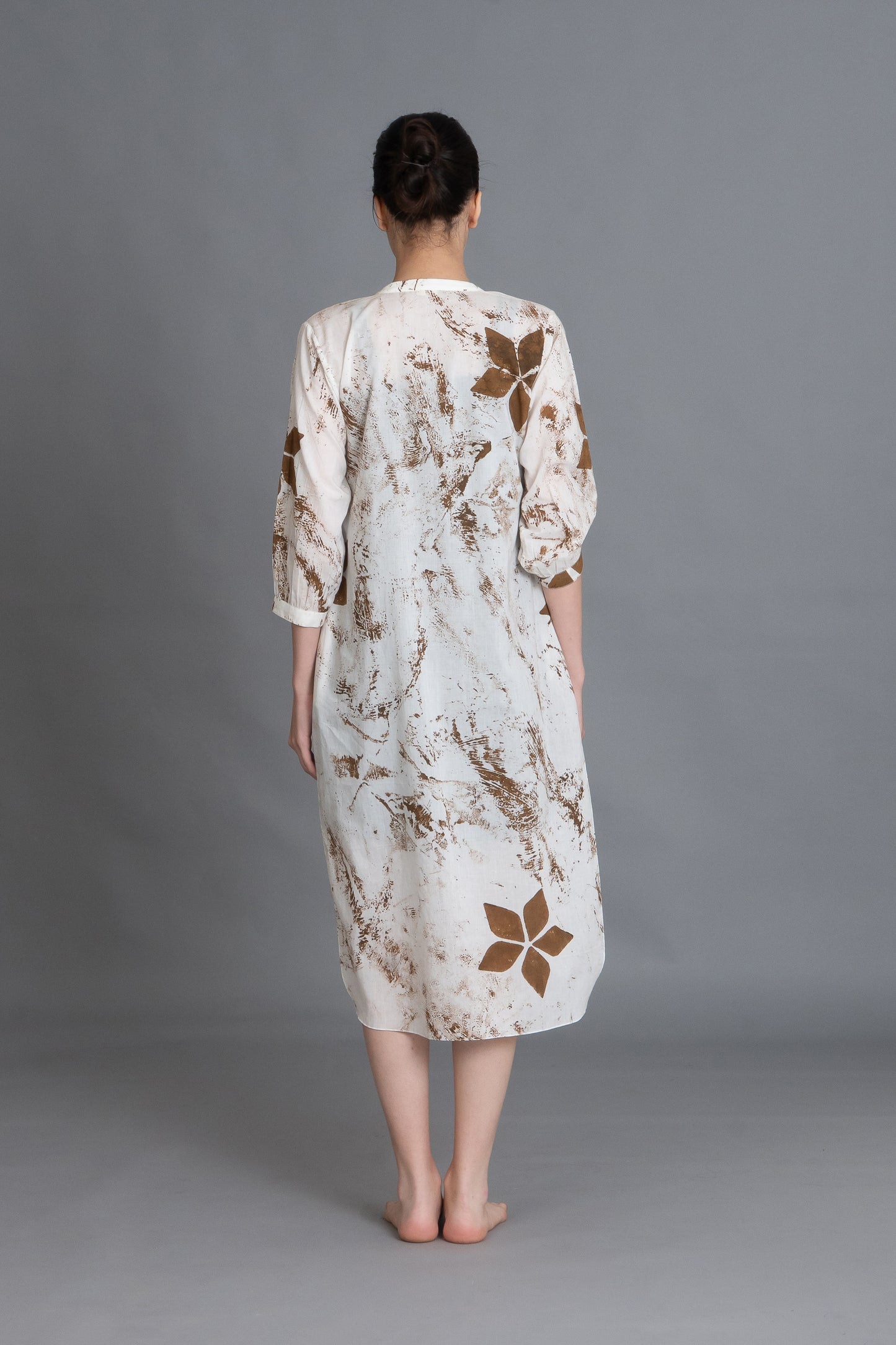 Earthy Brown Print Dress