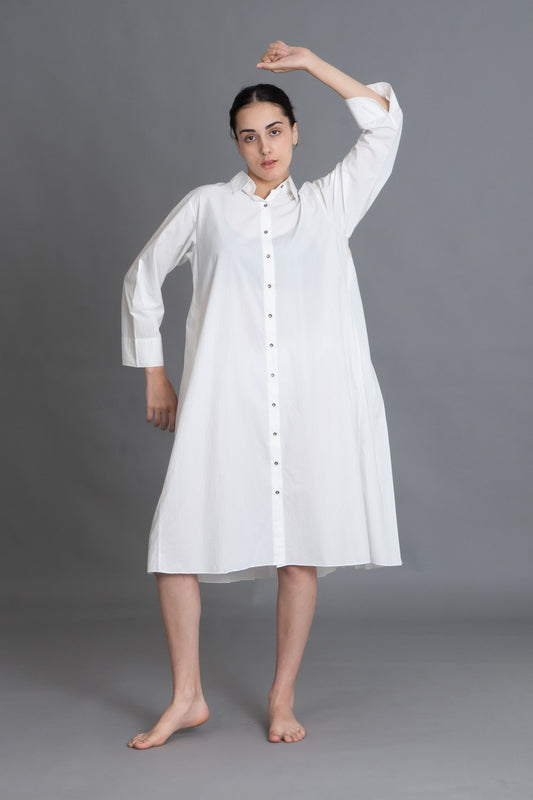 Bright white Pleated Shirt