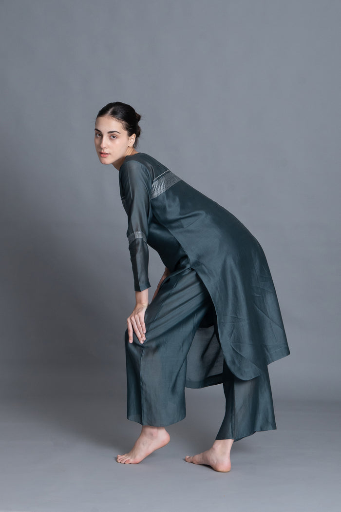 E-Mint Embroidery Dress Co-ord