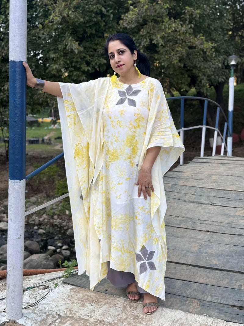 Crezia Silk Kaftan Co-ord with Scraff