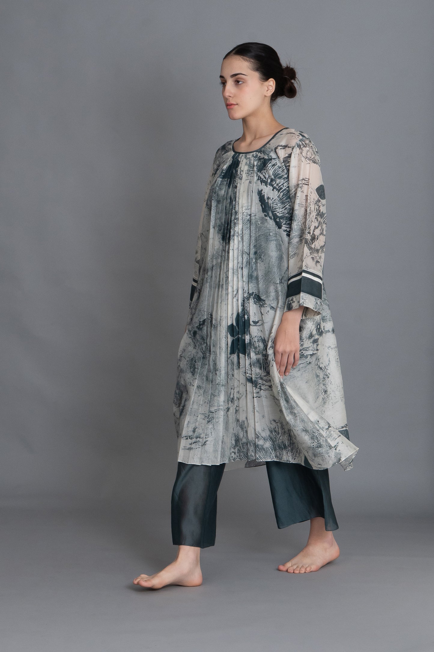 Mint Texture Print Dress Co-ord