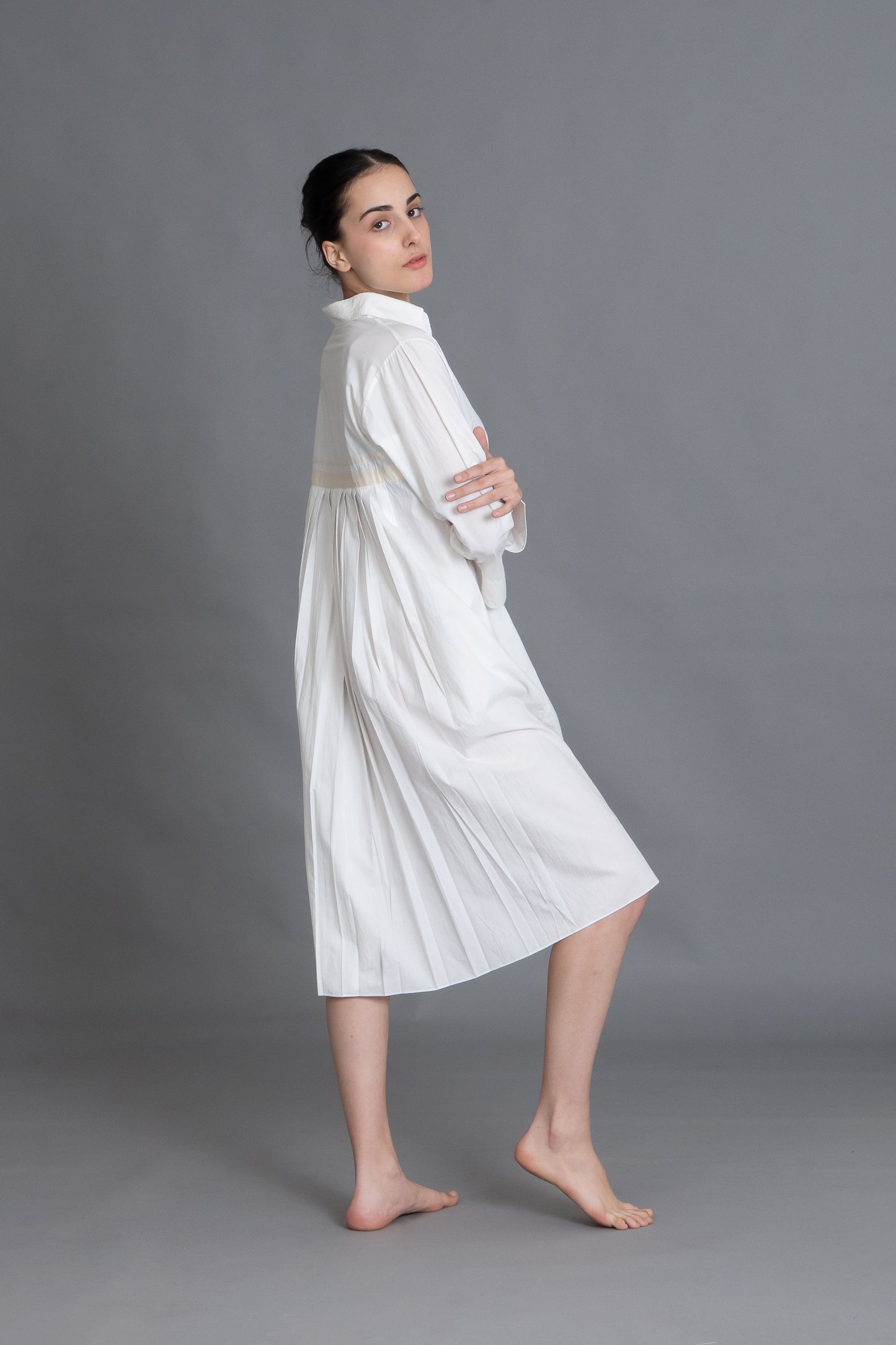 Bright white Pleated Shirt