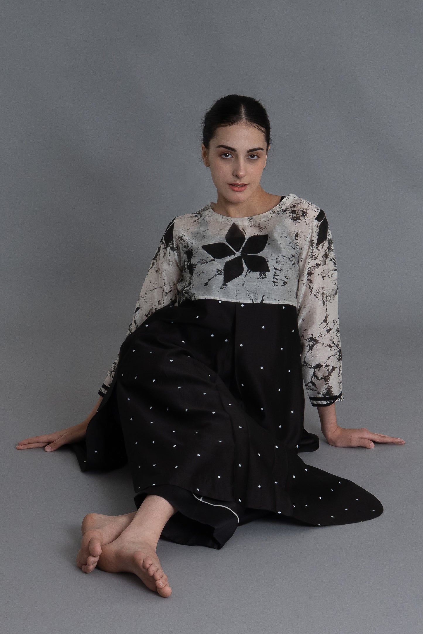 E-Mint Embroidery Dress Co-ord with Scraff