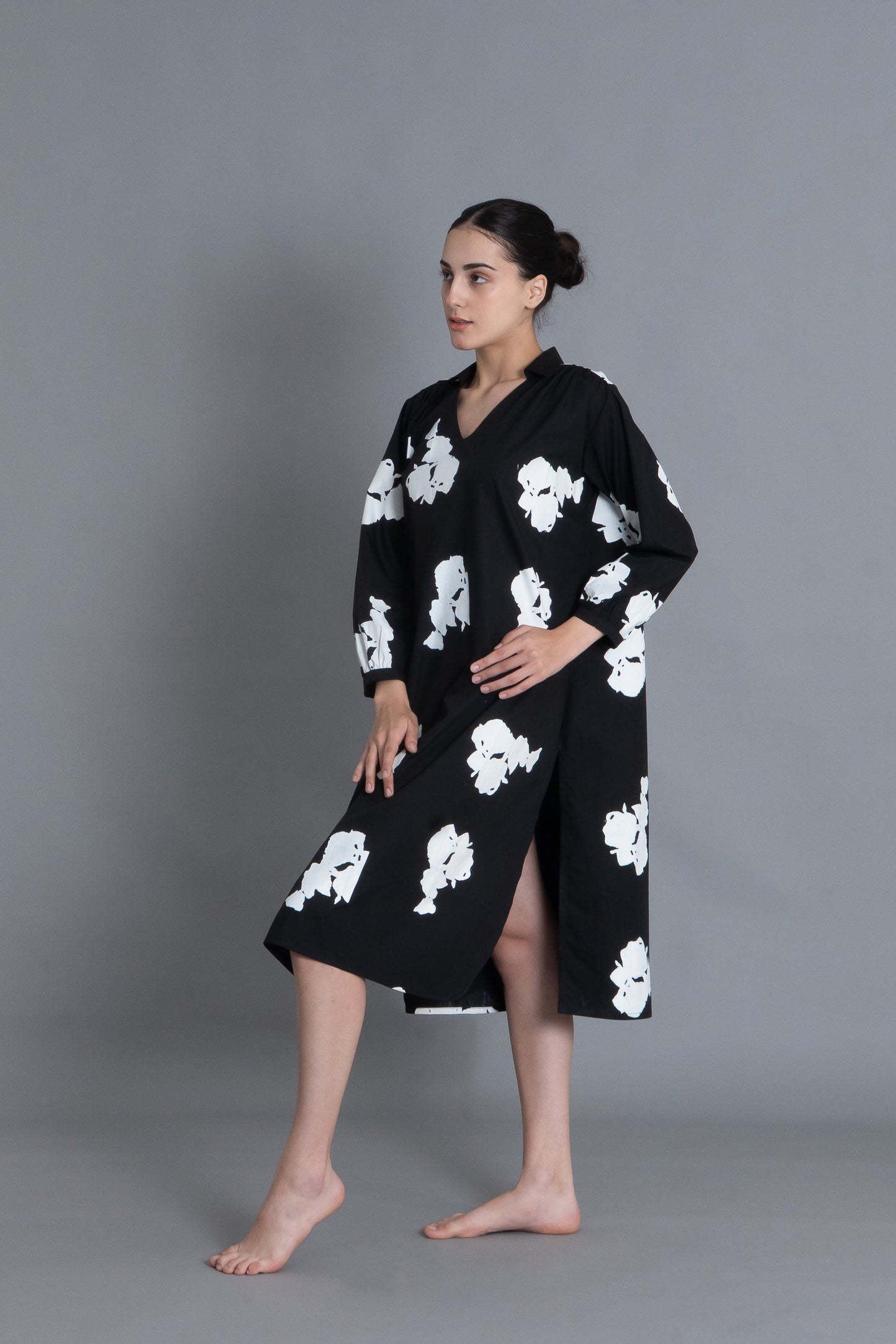 Black Floral Printed Dress