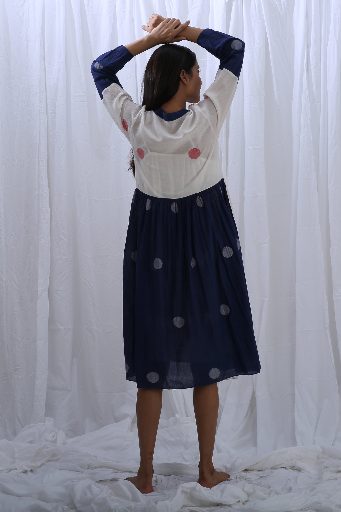 Bright White Navy Blue Shirt Co-ord