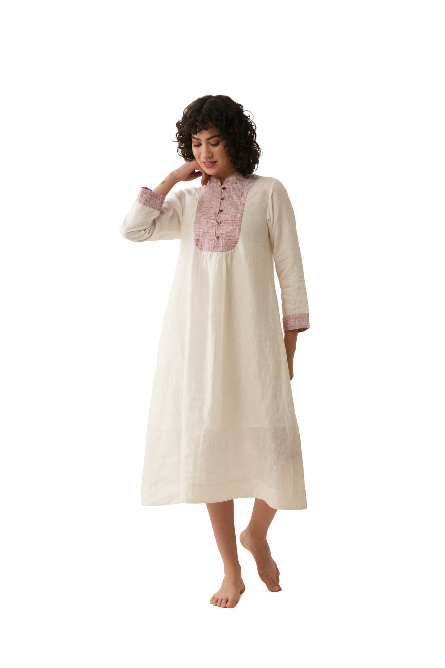 Rough Embroidery Linen Dress