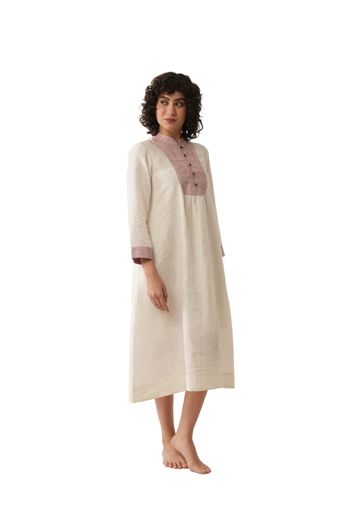 Rough Embroidery Linen Dress