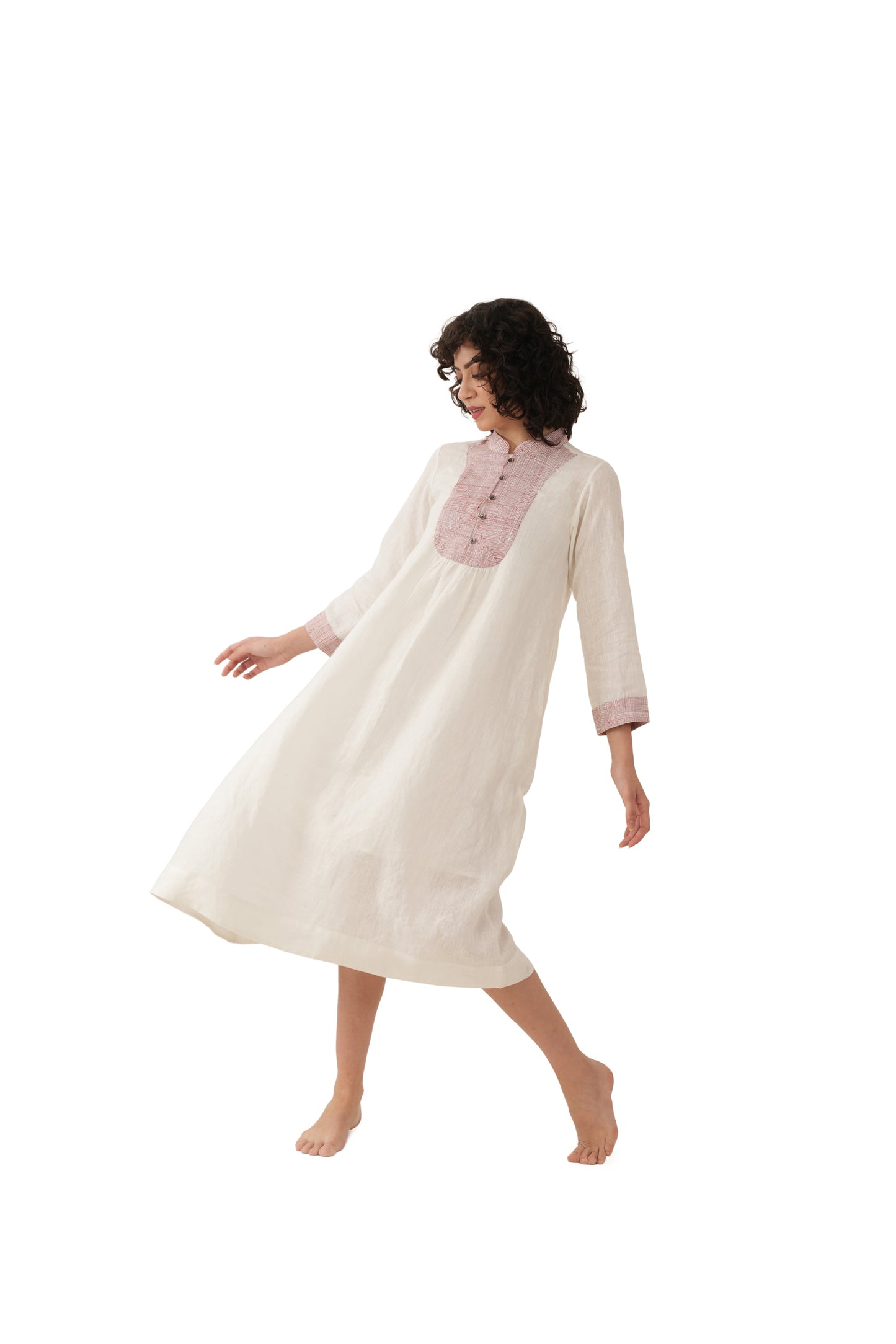 Rough Embroidery Linen Dress
