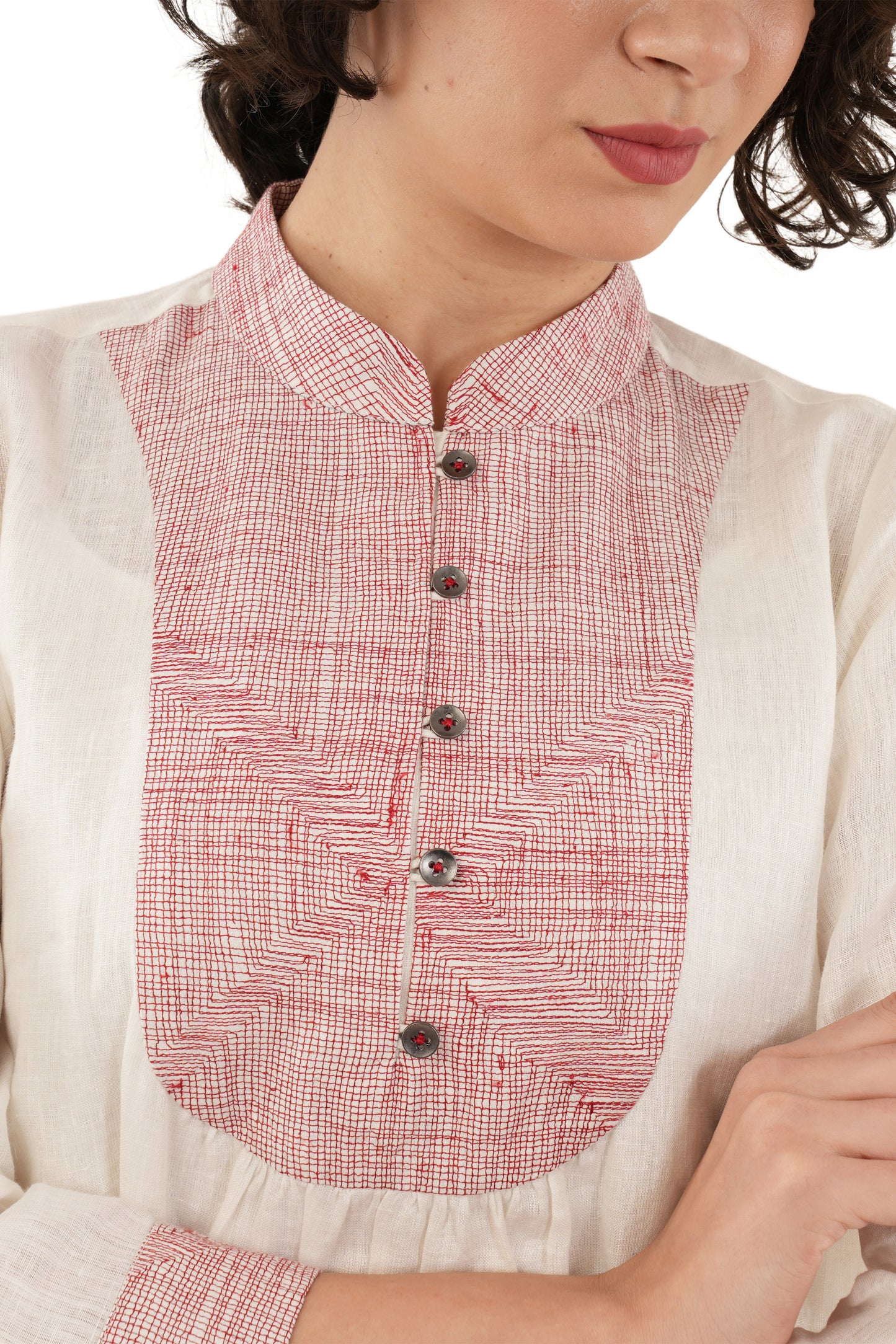 Rough Embroidery Linen Dress