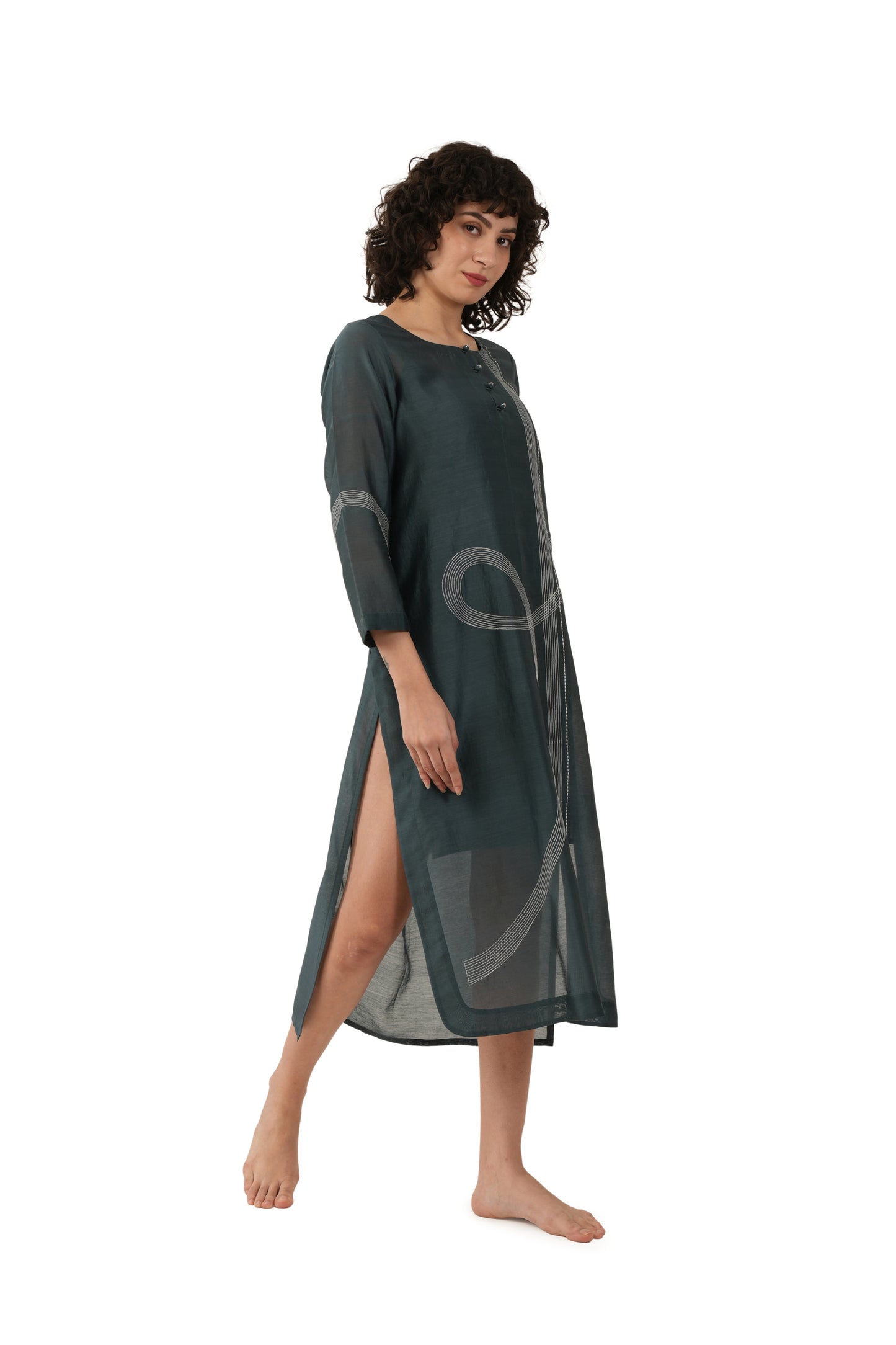 Khat E-Mint Embroidery Dress
