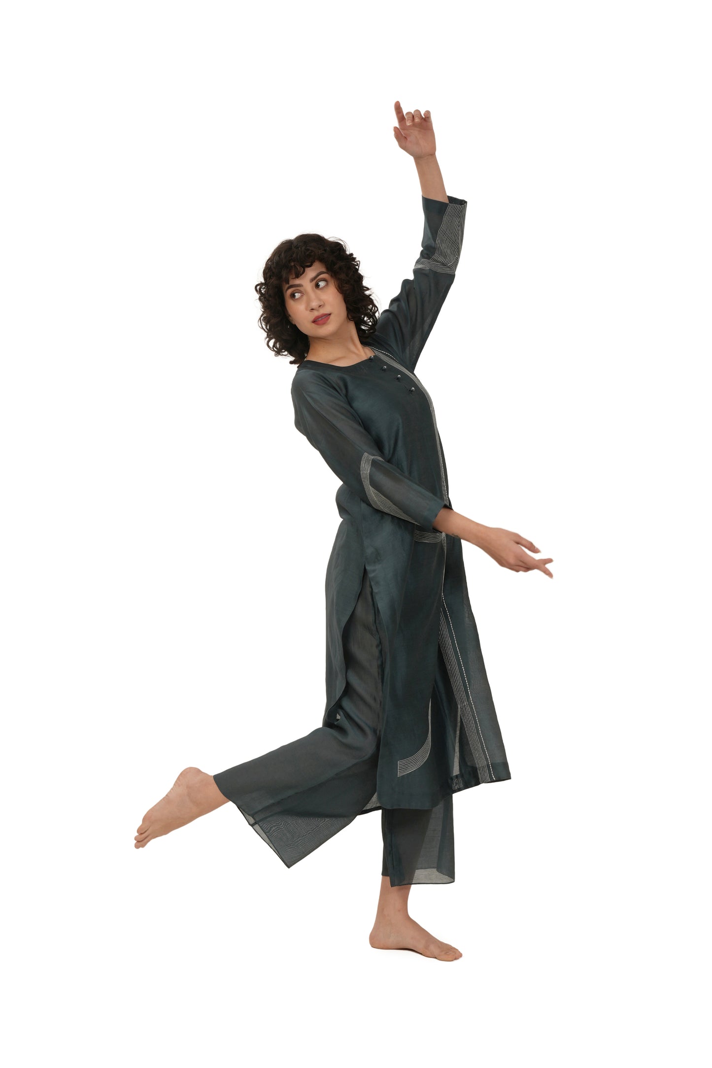 Khat E-Mint Embroidery Dress With Bottom