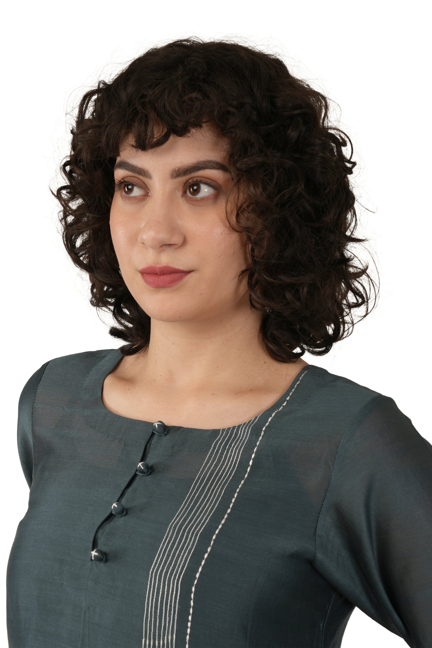 Khat E-Mint Embroidery Dress With Bottom