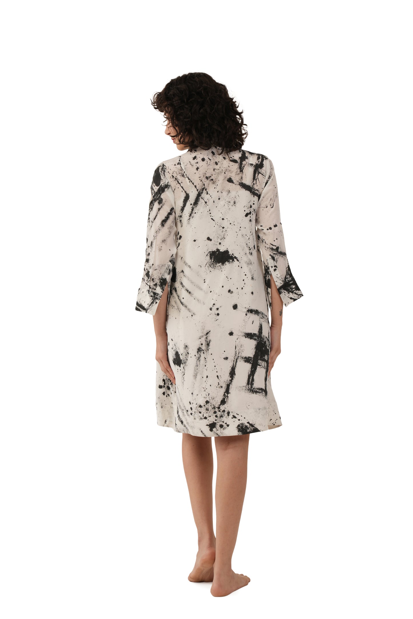 Black Silk Printed Shirt