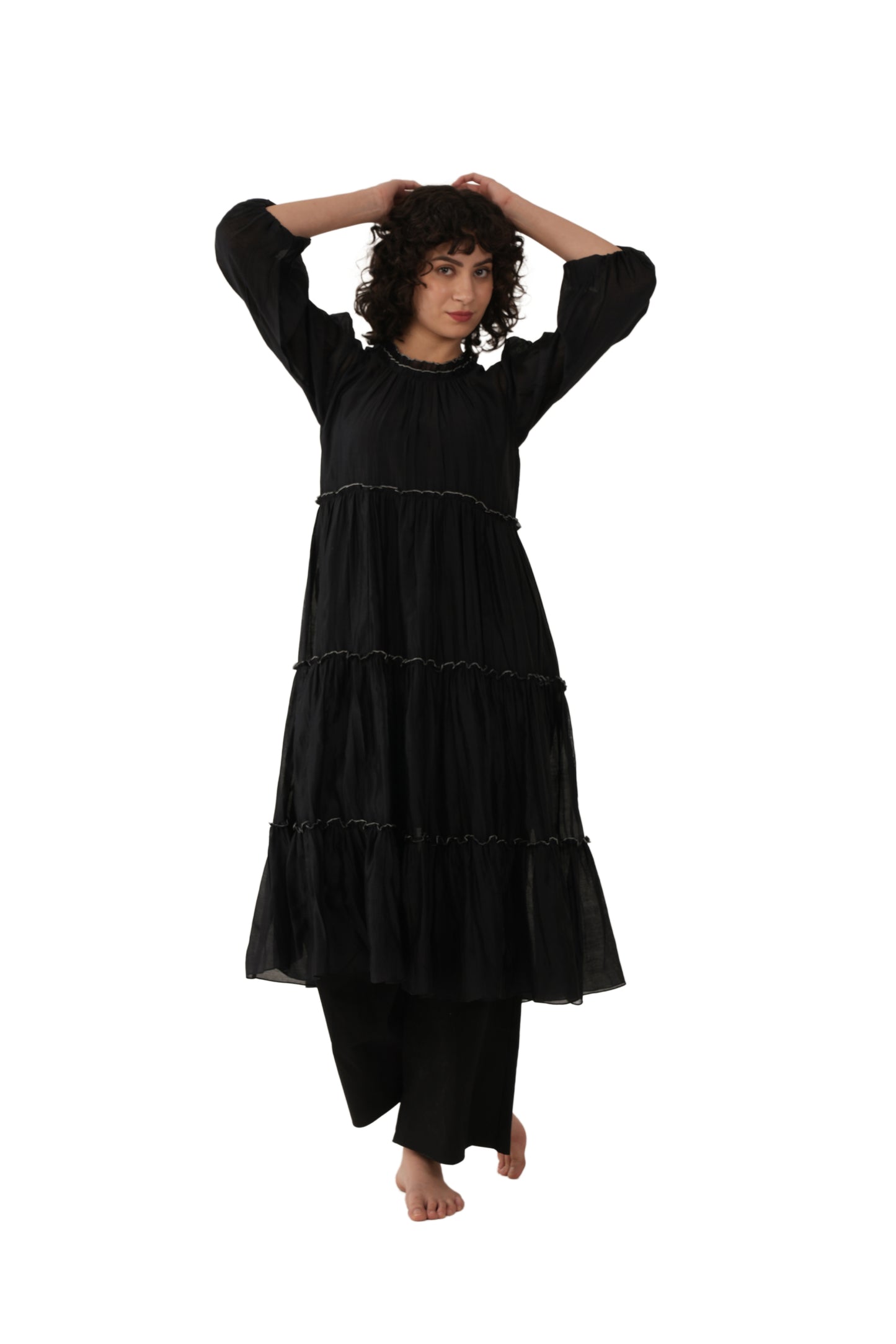 Black Turtle Tier Dress Co-ord