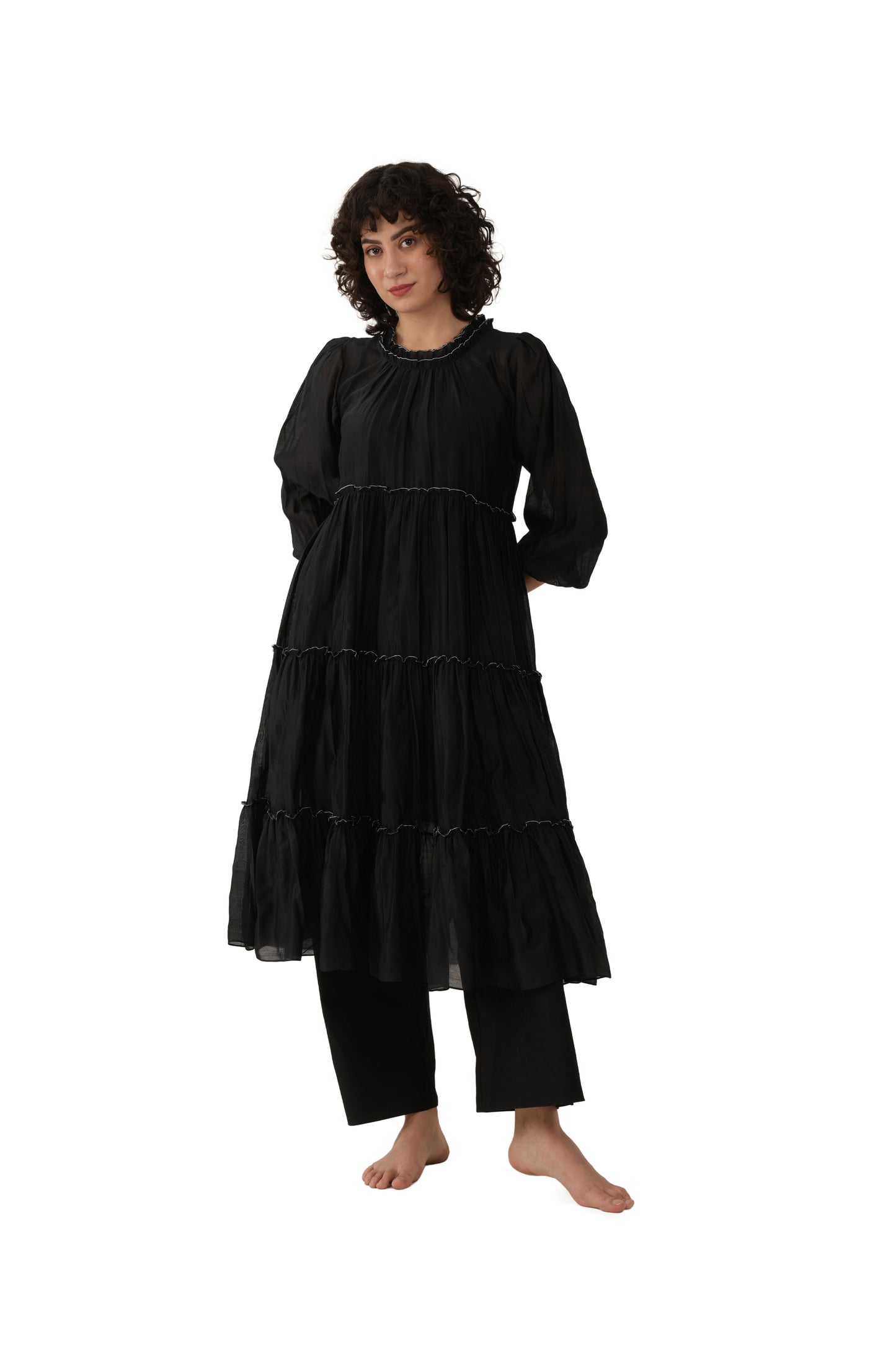 Black Turtle Tier Dress Co-ord