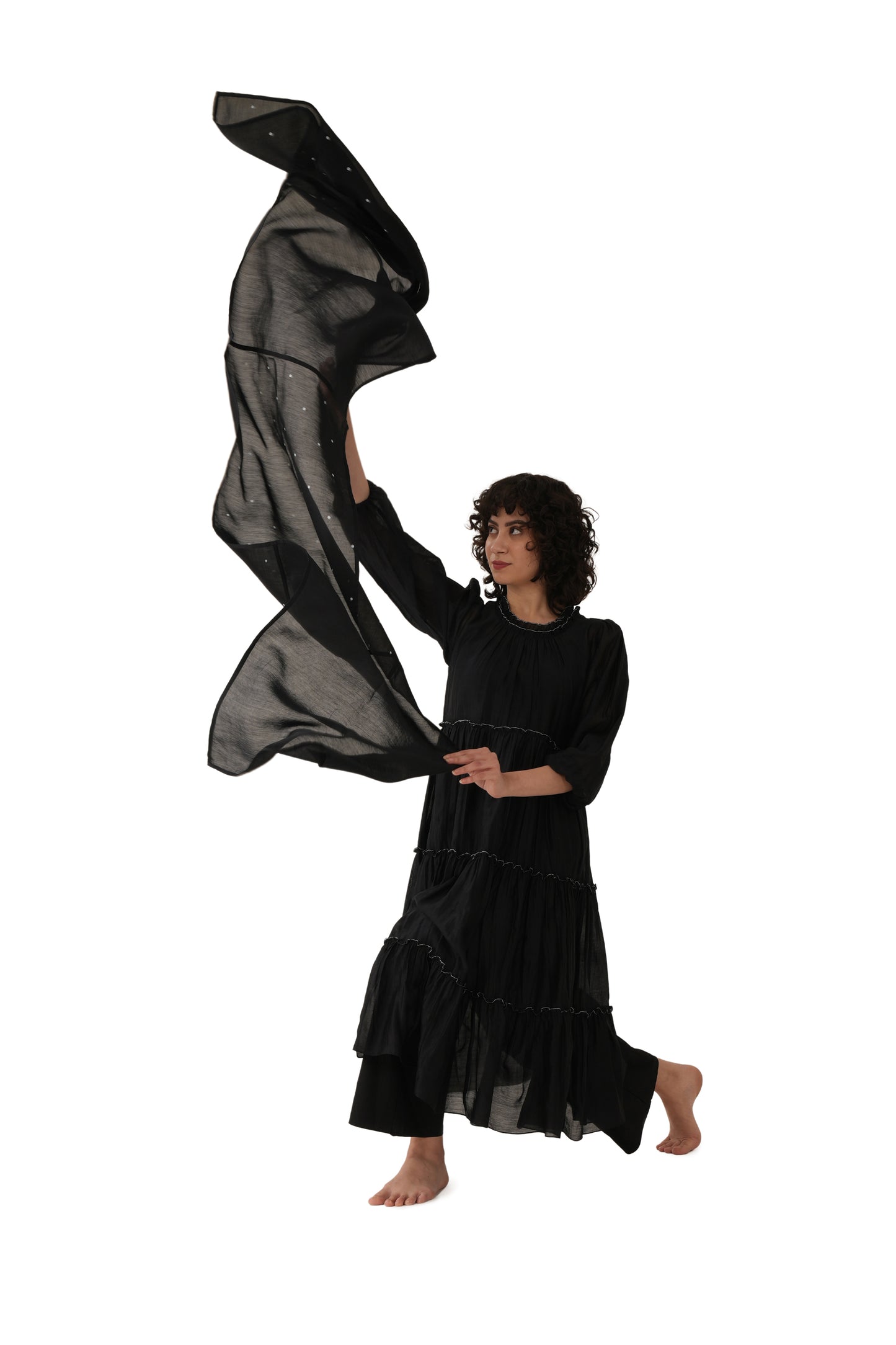 Black Turtle Tier Dress Co-ord