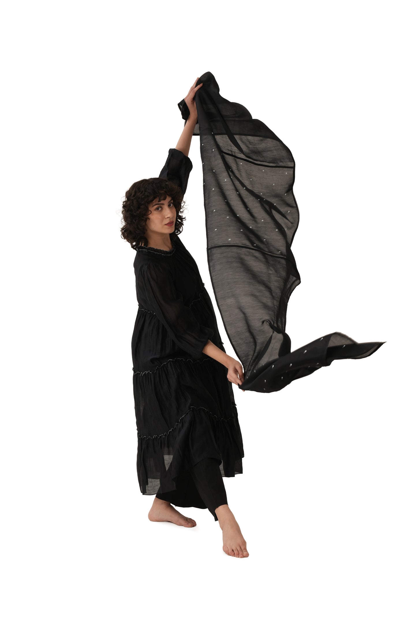 Black Turtle Tier Dress Co-ord